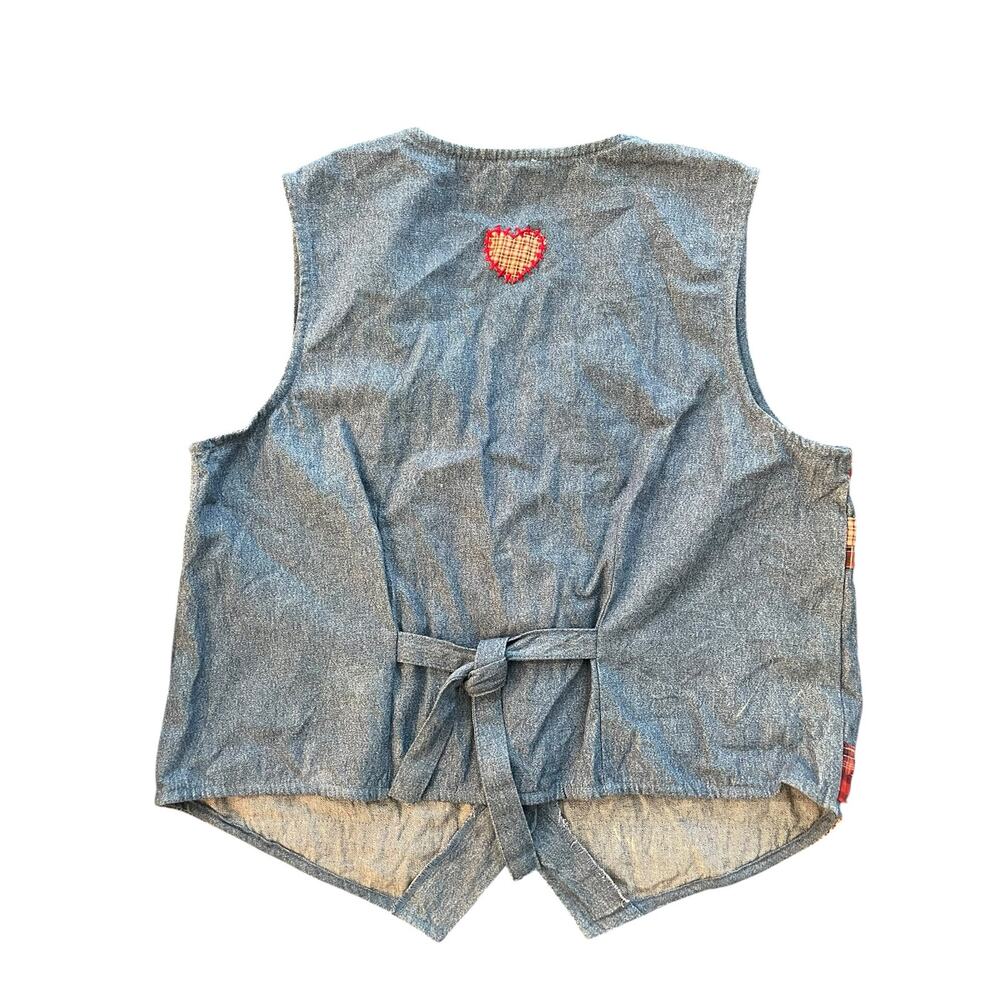 Vintage Bobbie Brooks Embroidered Denim Farm Vest Medium - Picture 2 of 6